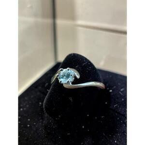 14k White Gold Ring CZ Stone . 1.7 Grams. AO Makers Mark?